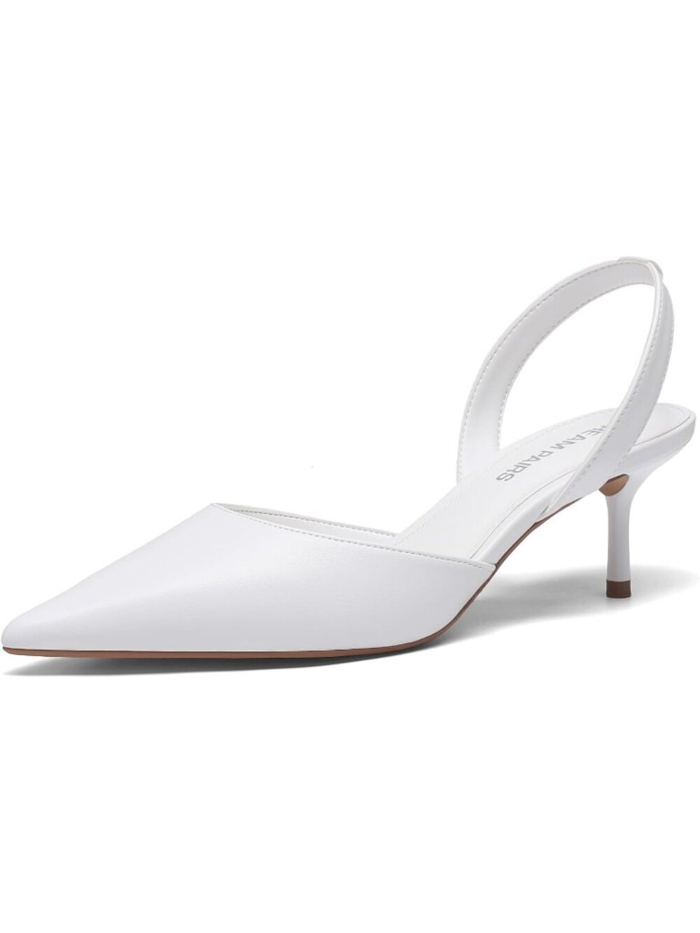 DREAM PAIRS Women's White Slingback Lace Up Kitten Low Heel Ankle Strap Shoes